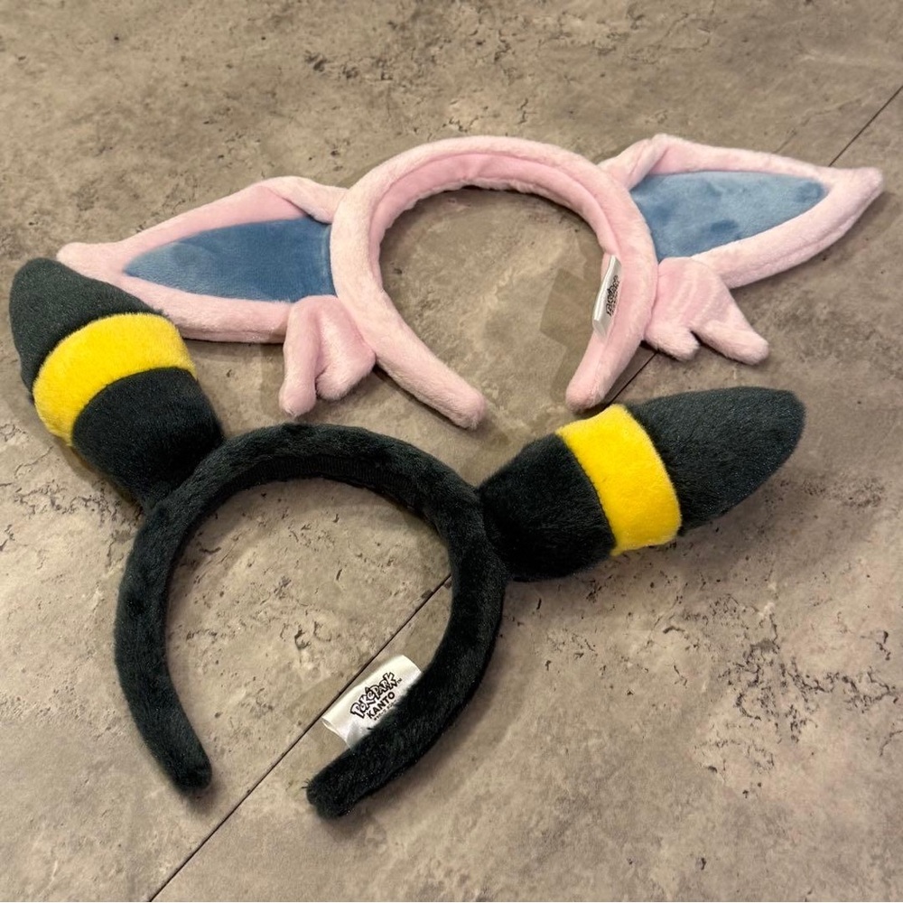 Pokemon PokePark Kanto espeon and umbreon ear headband set